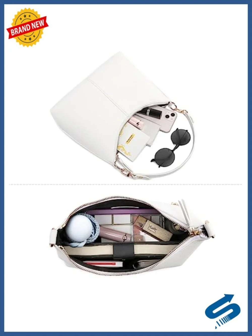 Women's PU Leather Small Shoulder Bag Crossbody Purse Work Travel